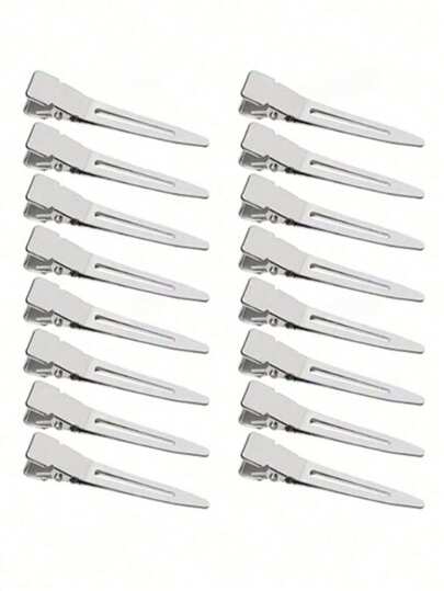 10pcs/20pcs/40pcs Women's Simple Fashion Cute Casual Street Convenient Y2K Style 1.77in Alloy Silver Hollow Hair Clip Suitable For Women's Daily Makeup Hair Salon Styling Use Clip Hairpin Duckbill Clip Hair Accessories Headwear