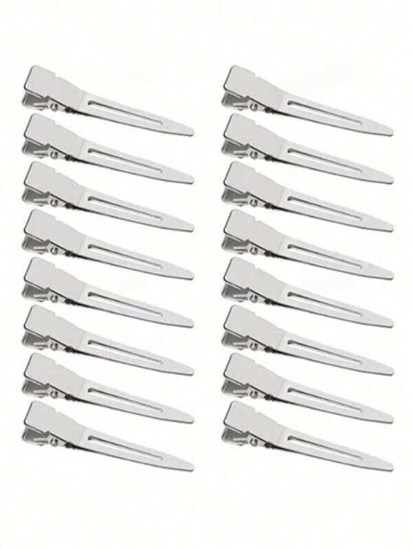 10pcs/20pcs/40pcs Women's Simple Fashion Cute Casual Street Convenient Y2K Style 1.77in Alloy Silver Hollow Hair Clip Suitable For Women's Daily Makeup Hair Salon Styling Use Clip Hairpin Duckbill Clip Hair Accessories Headwear