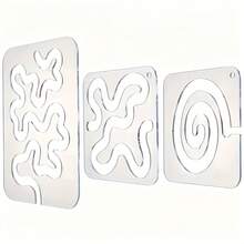 3pcs/Set Acrylic Quilting Template, Free Motion Acrylic Quilting Template Transparent Frame Sewing Ruler Suitable For Home Sewing Machine, Mother's Day, Christmas, Thanksgiving, New Year Gift - Multicolor - View 4