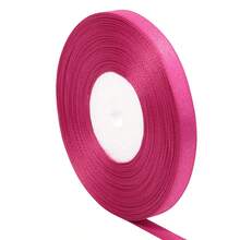 25 Yards/Roll Satin Ribbon, Solid Fuchsia Color, Shiny Fabric Suitable For DIY Wedding Invitations, Bridal Bouquets, Gift Wrapping, Party Decorations, Sewing Crafts, Bridal Bouquet Accessories, Wedding Decorations - Hot Pink - View 8