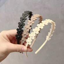 3个塑料哑光花朵发箍，甜美头巾，防滑发带，可用于洗脸、化妆、刘海造型 - 彩色 - 查看 4