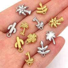 5pcs/Pack Stainless Steel Plant Pendant, 3D Embossed Craft DIY Jewelry Accessories, Necklace Bracelet Charm Pendant, DIY Jewelry Making Pendant - Plant Pendant - View 3