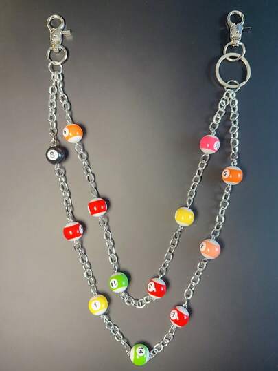 Thắt lưng dây xích bi bida nhiều màu sắc mới, phụ kiện eo phong cách Punk Y2K Hip Hop sang trọng, quà tặng Halloween & Lễ hội, giao hàng theo dãy số ngẫu nhiên.