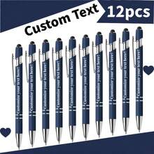 12pcs Personalized Metal Pen With Stylus - Customized Logo/Name/Text - Retractable Ballpoint Pen, Durable Metal Structure, Ergonomic Grip - Ideal Office Gift - Multicolor - View 15