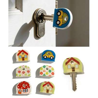 10pcs New Keychain Covers, Creative Design, Key Decoration, Suitable For Various Door Keys, Anti-Slip Key Protector, Perfect Gift For Family, Colleagues, Friends