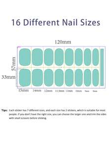 16pcs Semi-Cured Gel Nail Stickers, UV Gel Nail Stickers, Salon Quality Nail Stickers, Nail Stickers Protect Against UV, DIY Nail Stickers For Home Use - Multicolor - View 6