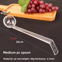 2支装 1盎司迷你汤匙，7.87英寸，透明塑料长柄，非常适合盛放酱汁、汤、蘸酱、潘趣酒、肉汁、鸡尾酒、果汁——派对必备 - 白色 - 查看 10