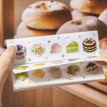 Tập sticker 20 tờ/túi, chủ đề Giờ ăn nhẹ, sticker chủ đề các món bánh nướng và tráng miệng tinh tế, đồ dùng làm sổ lưu niệm và phụ kiện sổ tay, dùng để trang trí thiệp, khung ảnh, máy tính, ốp điện thoại, cốc nước, tạp chí, hộp bút, vali, sticker trang trí bàn làm việc, sticker mùa tựu trường, sticker văn phòng phẩm vui nhộn cho trường học. - Sách dán hình - Xem 2