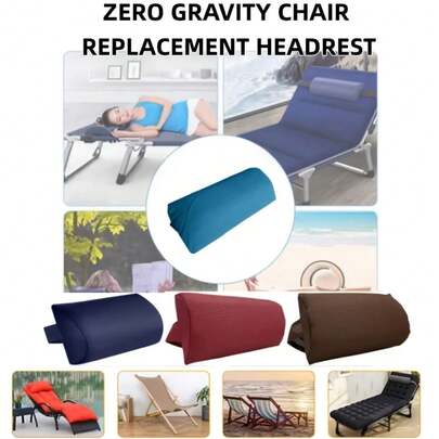 1pc Zero Gravity Chair Universal Soft Neck Pillow Cushion, Adjustable Strap, Breathable & Comfortable, Suitable For Outdoor Leisure Chairs, Patio Beach Chairs, Durable Washable Cover, Multiple Colors Available