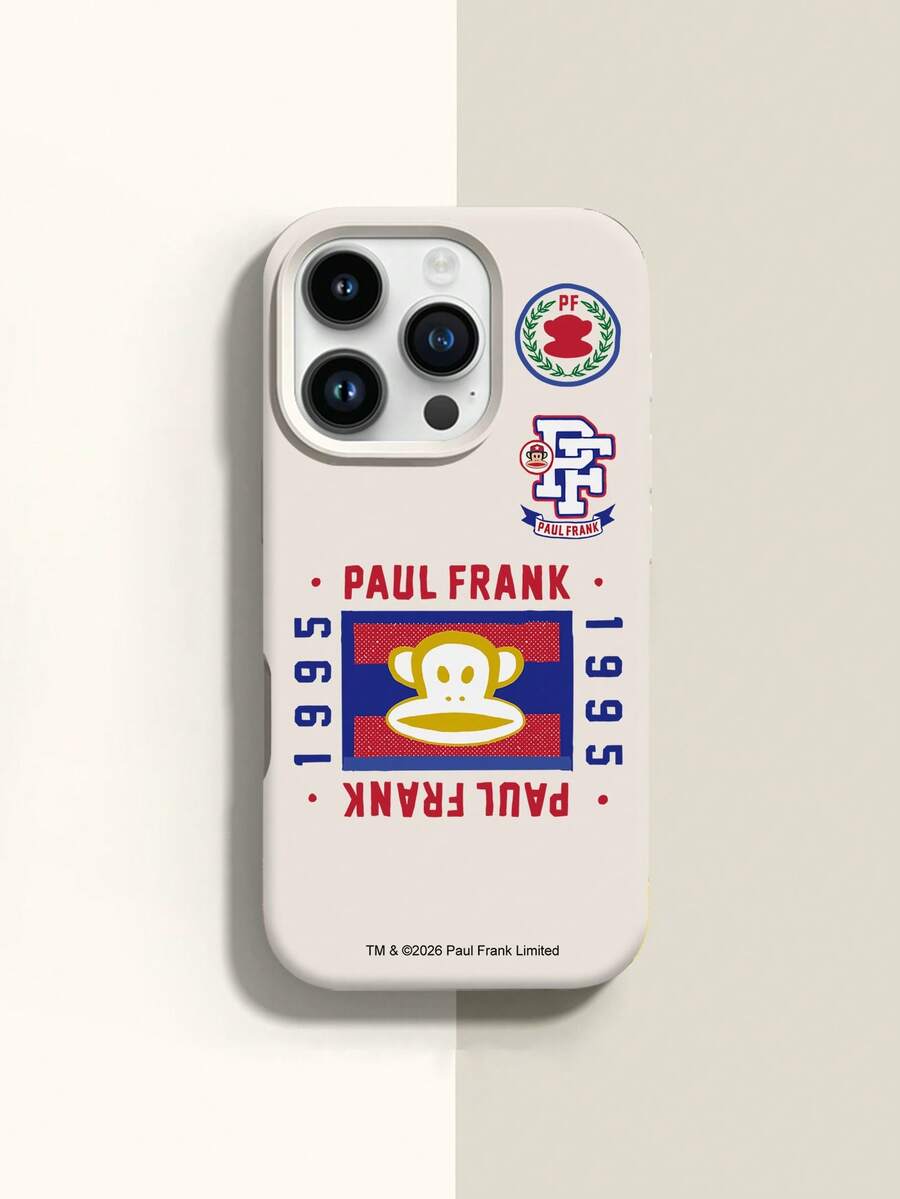官方授权 Paul Frank 液态硅胶手机壳，卡通猴子字母数字图案全包覆式防摔摄像头保护套，适用于 13/14/15/16/17 Pro Max - 彩色 - 查看 1