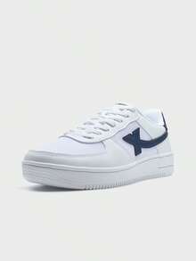 XTEP新款白/藏蓝色跑鞋 - 新白色/墨青藍 - 查看 1