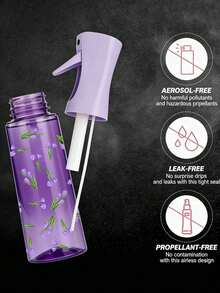 New Purple Tulip Pattern PET Refillable Travel Spray Bottle, Professional High Pressure Airless Atomizing Spray Bottle, 200ml/300ml High Pressure Continuous Airless Atomizing Spray, Hair Styling Tool Accessory, Hair Salon Travel Essential - Multicolor - View 9