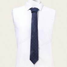 Navy Polka Dot Tie, Suitable For Pairing With Suit Jacket - Navy Blue - View 3