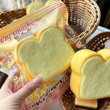 2026 New - 1pc Butter Toast Tactile Collection Series - Relaxation Squishy, Creative Desk Viral Bread Slow-Rebound Squishy, Perfect Gift For Birthday, Easter - Multicolor - View 1