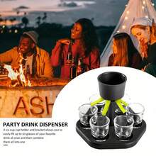1pc Hexagonal Fair Drink Dispenser With Cup, Party Fair Distribution Dispenser, Cup Tray Set, Suitable For Home, Restaurant, Gift, Drink Dispenser, Beverage Dispenser - View 3