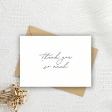1pc Wedding Thank You Card - Shower Thank You Card - Thank You Card With Envelope, For Wedding, Birthday, Christmas, Christening - A - View 3