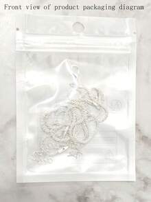 2pcs/set Glittering Starry Sky Design Necklace Bracelet Set, Simple Shiny Clavicle Chain - Silver - View 6