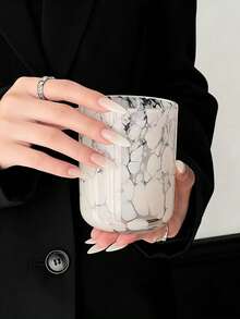 1个扎染粉白波点玻璃杯，独特创意拿铁/牛奶/果汁杯，复古北欧风格，适用于餐厅、客厅、咖啡馆、派对等场合。 - 彩色 - 查看 13