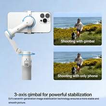 dji The Osmo Mobile 7 Is A Lightweight And Fast Smartphone Stabilizer With Intelligent Tracking, A Selfie Stick, Portability, Long Battery Life, And Is A Must-Have For Live Streaming And Vlog Shooting. It Features Intelligent Image Stabilization, Is Foldable, And Has A Built-In Tripod. - White - View 4