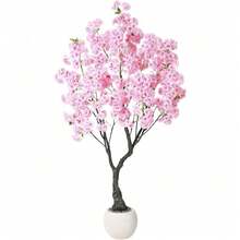 Árbol Artificial de Flor Cerezo Rosa de Alto, árbol Cerezo Rosa Falso, Planta Realista de Hojas Seda Hecha a Mano, Planta Decorativa Realista en Maceta para Interiores y Exteriores. - 6 pies - Ver 8