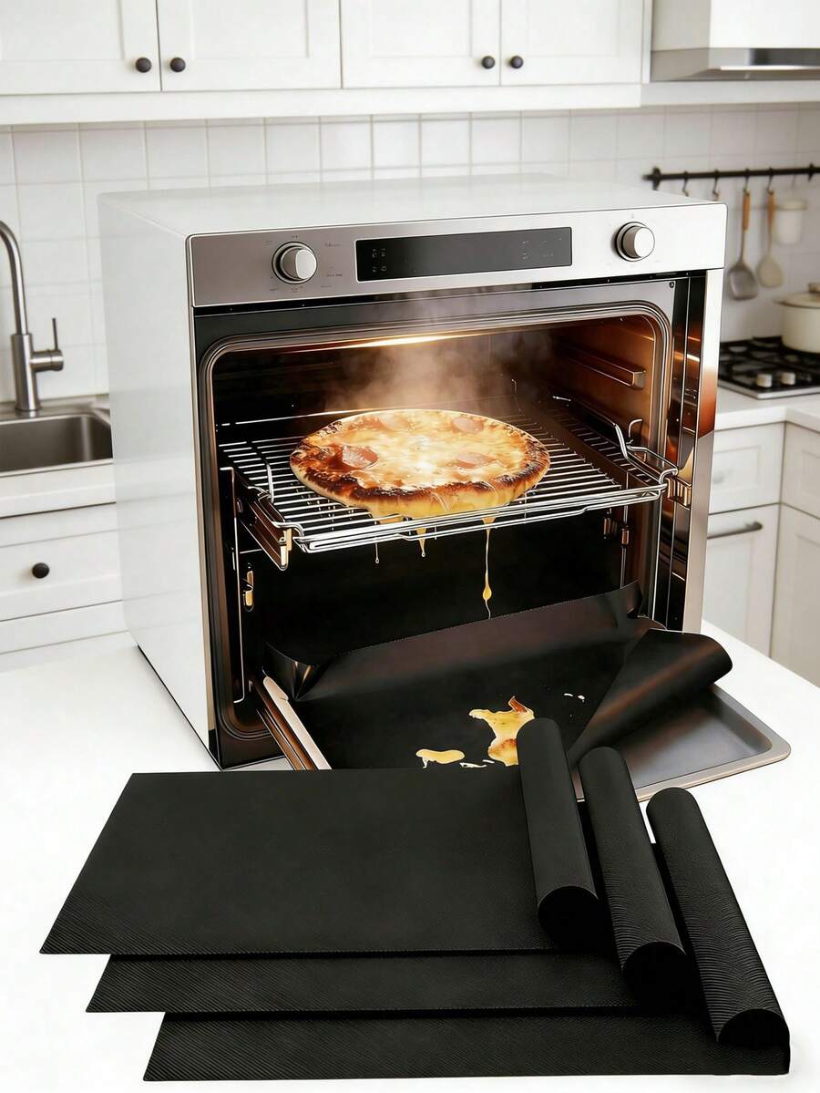 3/2/1pcs Oven Liners, Easy To Clean Oven/Stovetop Protective Mats, Heat Resistant Non-Stick Baking Mats For Home And Outdoor Grilling, Thick Durable Oven Liners, Stove Protectors, Grill Mats, Spill Liners, Oven And Microwave Mats, Kitchen Supplies, Easy Clean Oven Protectors, Suitable For Valentine's Day, New Year's Eve, DIY Desserts, Kitchen - One Size - View 1