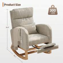 Chaise Lounges - Grey + Linen - With Foot Pedal - View 2
