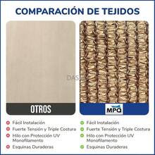 Mallas Velaria Triangular Raschel 90% - 2x2x2m Beige - Doble Bastilla y Jaretas Reforzadas, Protección UV, HDPE de Alta Densidad, Resistente al Sol y Desgaste, Ideal para Jardín y Exteriores - Beis - Ver 5