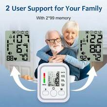 Kit de monitoreo de salud para el hogar: tensió arterial digital + pulso y oxímetro + termómetro clínico → medición precisa de presión arterial, oxígeno en sangre y temperatura corporal → uso sencillo con un solo botón → gestión integral de la salud, incluye indicaciones vocales en mexicano, alimentado por batería y carga USB, glucómetro digital, con 50 pruebas y 50 agujas para tocar sangre. Modelo blanco: diseño ergonómico con mango, pantalla LED grande, batería integrada y operación mediante botones sencillos. Ideal como regalo para padres y abuelos. - Blanco - Ver 3