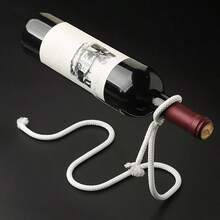 Stainless Steel Magic Suspension Rope Wine Rack - Floating Illusion Snake-Shaped Bottle Holder, Creative Home Bar Decor And Unique Gift, Wine Rack - White - View 1