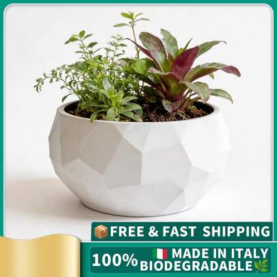 ORIZZONTE Modern Diamond Vase – Refined Geometric Design – Creative Minimal Design For Plants, Cacti And Succulents – 100% Made In Italy, Shipping From Italy