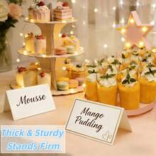 25/50 Pcs Place Cards For Table Setting, 2" X 3.5" Elegant Name Placecards With Gold Foil Border For Wedding & Dinner Party, Printable Food Labels For Party Buffet - A - View 3
