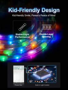 女童公主裙，音乐同步，APP控制，RGB灯光公主裙，适合万圣节和圣诞节装扮（不含电池） - 藍色 - 查看 7