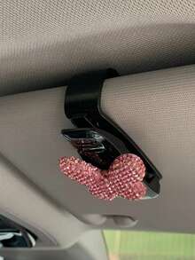 Clip de gafas de sol de coche de lujo de verano nuevo con mariposa de arcilla de diamante completo de alta calidad INS Original - A - Ver 2