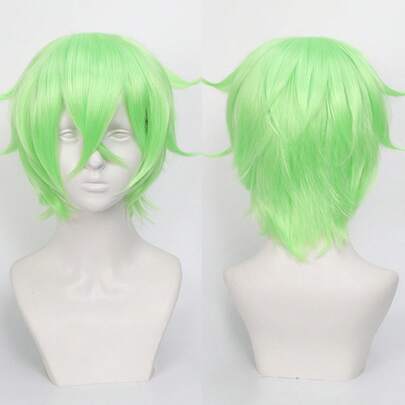 FULCRUM Heat-Resistant Synthetic Green Wig, Suitable For Parties, Halloween, Christmas, Costume, Masquerade Ball, Unisex