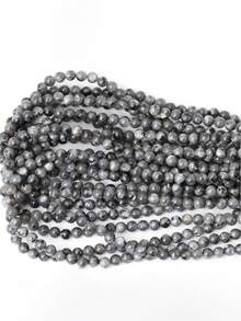 1 hebra de cuentas de piedras preciosas de labradorita negra natural con destellos para hacer joyas, cuentas sueltas de 4 6 8 10mm - Negro - Ver 4