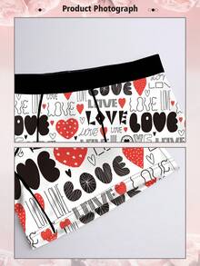 DOKER 男士趣味平角内裤，美式复古涂鸦印花，浪漫情人节主题，针织面料，宽松运动版型，透气吸汗，柔软亲肤，休闲运动型平角内裤 - 彩色 - 查看 5