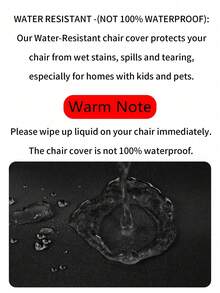 1pc Waterproof Full Coverage Office Chair Cover For Swivel Barstool, High Elasticity Dustproof Cat Scratch Resistant Universal Short Back Chair Cover, Suitable For Home, Bar, Office, Black - Black - View 8