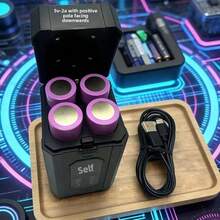 4槽充电器，兼容21700电池（不含电池），智能快速充电，不损坏电池，即插即用。 - 充電盒(不含電池) - 查看 10