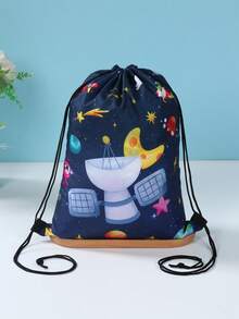 6个宇航员抽绳背包，男女通用运动抽绳包，束口袋，户外背包，宇航员主题派对礼物，健身游泳旅行徒步日常背包，生日派对装饰，婴儿派对装饰，新娘派对礼物，生日礼物，婴儿派对装饰 - 太空 - 查看 3