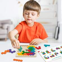 Coogam Wooden Tangram Puzzle, Creative Color & Shape Pattern Matching Game, 3D Logic Brain Teaser With Geometric Building Blocks, Enhances Spatial Reasoning, Problem-Solving & Cognitive Skills, Interactive STEM Educational Toy For Kids & Adults, Ideal For Family Game Night, Classroom Learning, Or Travel Entertainment, Perfect Birthday Gift For 3+ Years And Adults - Multicolor - View 8