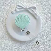 3D Shell Pattern Retractable ID Badge Lanyard, Versatile For Students And Office Use - Shell - View 10