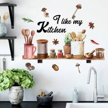 30*60cm 英文廚房蜜蜂與蝴蝶卡通牆貼，經典背景牆飾，適用於客廳與臥室 - B - 查看 4