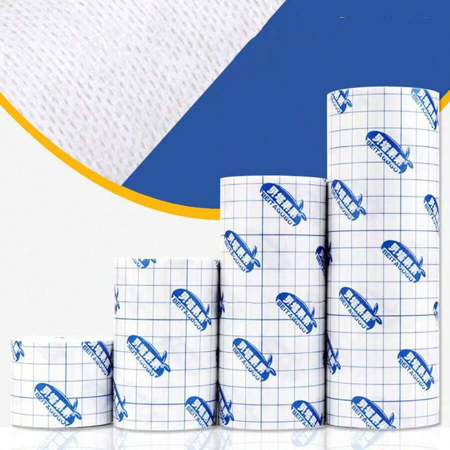 1卷5米/10米无纺布敷料胶带，透气粘性绷带，柔软织物粘性抗菌伤口敷料固定胶带，适用于厨房、卧室、家庭、办公室、学校等场所。 - 白色 - 查看 1