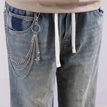 The Fashion You Need - Fashionable Explosive Trouser Chain, Personalized Versatile Multi-Layer Tetragonal Star Pendant Metal Trouser Chain, Simple Accessories - Multi-layered Four-pointed Star Pendant Pants Chain - View 2