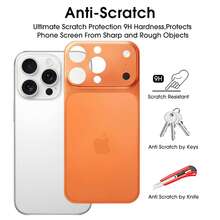 Tương thích với iPhone 16 Pro Max/15 Pro/14 Pro, Miếng dán mặt lưng PC mờ siêu mỏng tương thích với iPhone 17 Pro/17 Pro Max. Thích hợp sử dụng hàng ngày, văn phòng, nhà. Bảo vệ ống kính, camera điện thoại, chống nước, chống sốc, chống rơi, chống trầy xước. - trái cam - Xem 5
