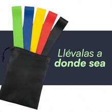 Set de 5 bandas de resistencia Lincky, bandas elasticas, para entretenamiento de fueza ideal para yoga, pilates, banda latex varios colores - Multicolor - Ver 4