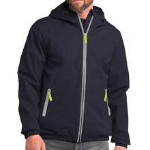 Shendy Vendy Chamarras Rompevientos Para Hombre con Capucha de Manga Larga Cremallera Completa Para Exteriores. Chamarra Deportiva Hombre Aprueba de Viento, Transpirable, Adecuada para el Uso Diario - Azul Marino - Ver 8