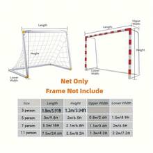 1pc Full Size Soccer Net, Made Of PE Material, Waterproof And UV Resistant, Easy To Install, Suitable For Soccer Field Training And Net Replacement - Multicolor - View 3