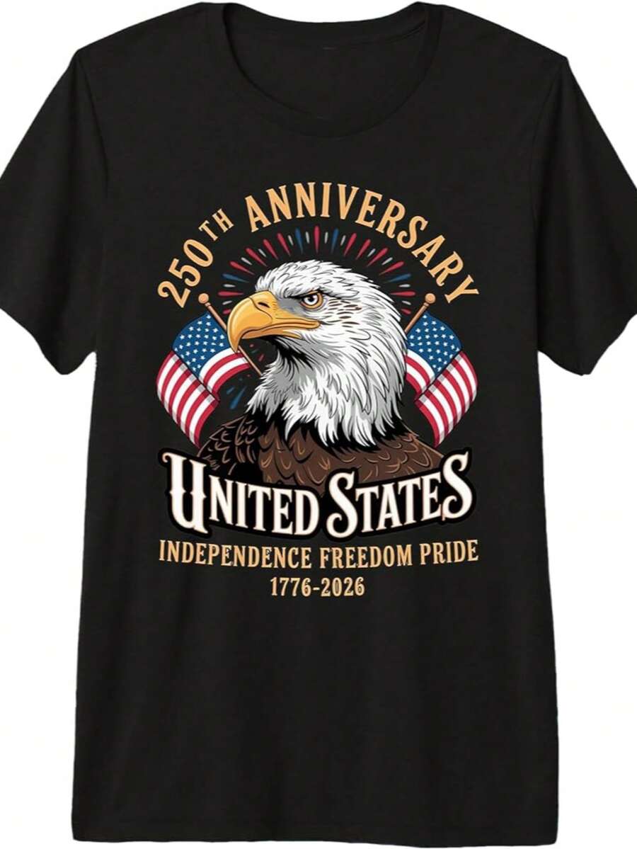 250th Anniversary United States Birthday T-Shirt - Black - View 1