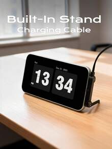 New Foldable Phone Stand With Charging Cable, 90° Angled Design For Charging And Watching Videos, Compatible With Android Phones And 15-17, Braided Cable Durable - Black - View 8